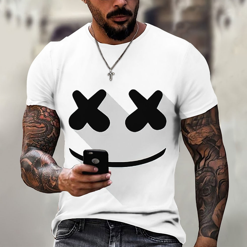 Thumbnail: New Trendy Summer Fashion Solid Color Men Women Models T-shirt Simple 3d Funny 