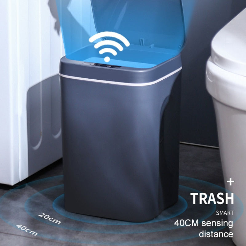 Thumbnail: 16L Smart Trash Can Dustbin Automatic Touch Bathroom Garbage Toilet Recycle Was