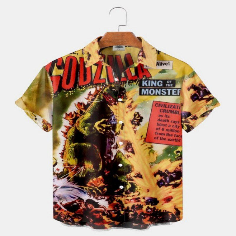 Thumbnail: 2023 Vintage Clothes For Men Summer Hawaiian Funny 3D Short-sleeved Men's Beach