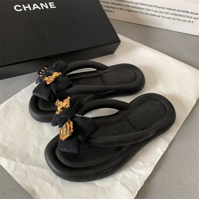 Thumbnail: 2023 New Fashion Bowknot Women's Slippers Summer Women Slippers Indoor Outdoor 