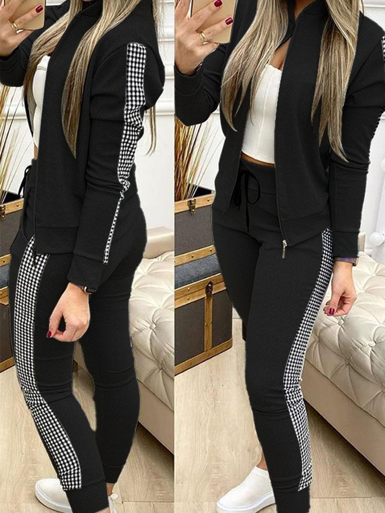 Thumbnail: Women Two Piece Set Outfits Autumn Women's Tracksuit Zipper Top And Pants Casua