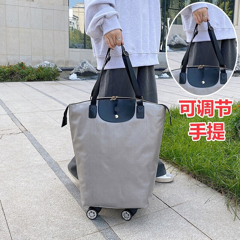 थंबनेल: Foldable Shopping Bags Folding Shopping Pull Cart Trolley Bag with Wheels Reusa