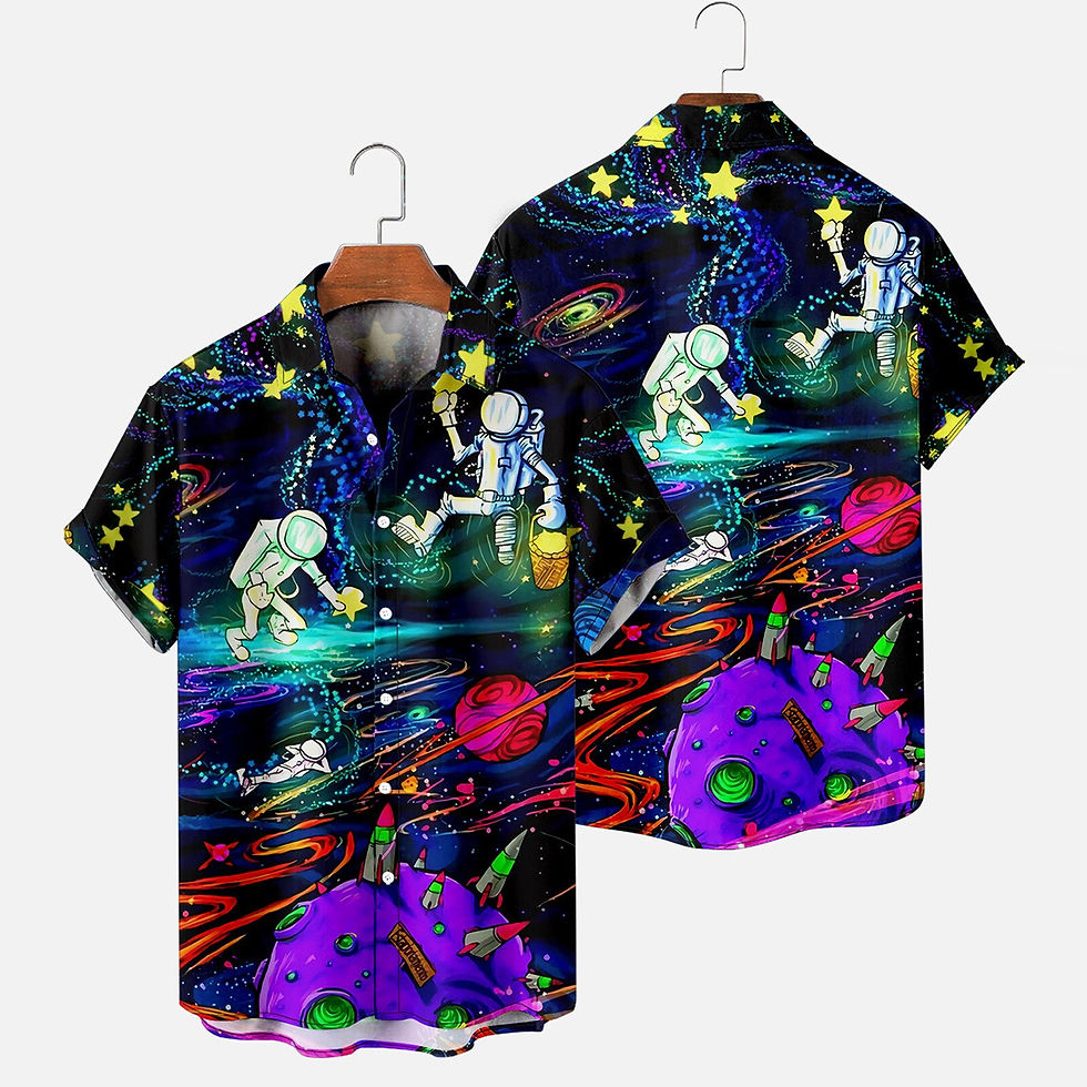 Thumbnail: Men's Shirts Fashion Casual Beach Summer Outdoor Vintage Short Sleeve 3D Starry