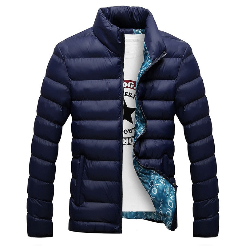थंबनेल: Winter Men Fashion Stand Collar Thick Jackets and Coats Man Winter Parkas M-6xl