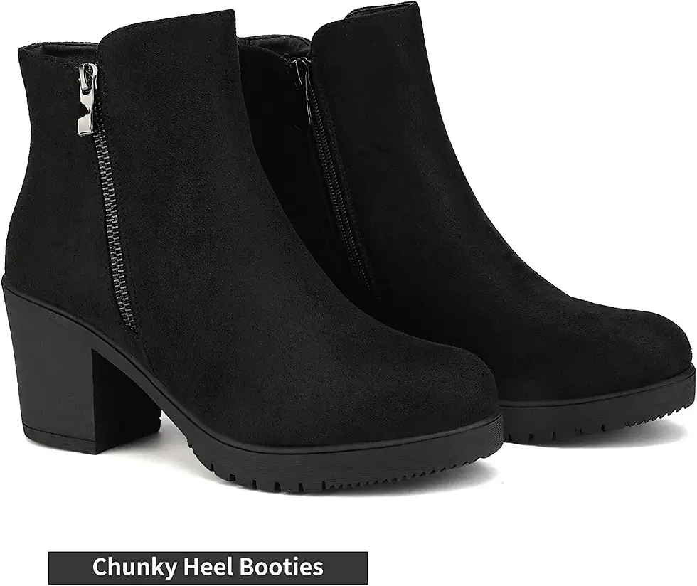 Thumbnail: DREAM PAIRS Women's Low Heel Chunky Ankle Boots Winter Shoes