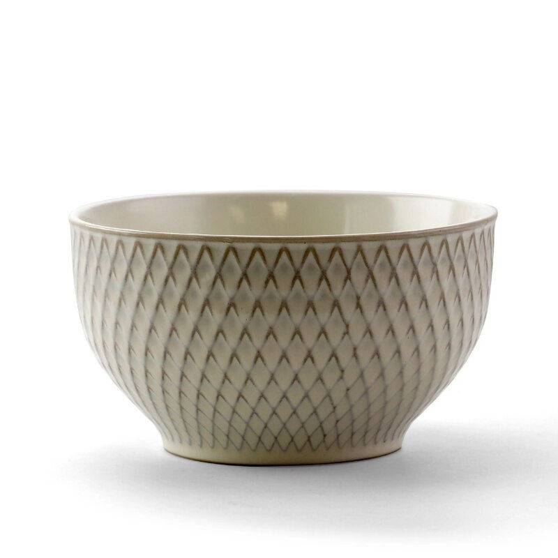 Miniaturbild: Elama Market Finds 16 Piece Round Stoneware Dinnerware Set In Embossed White Di