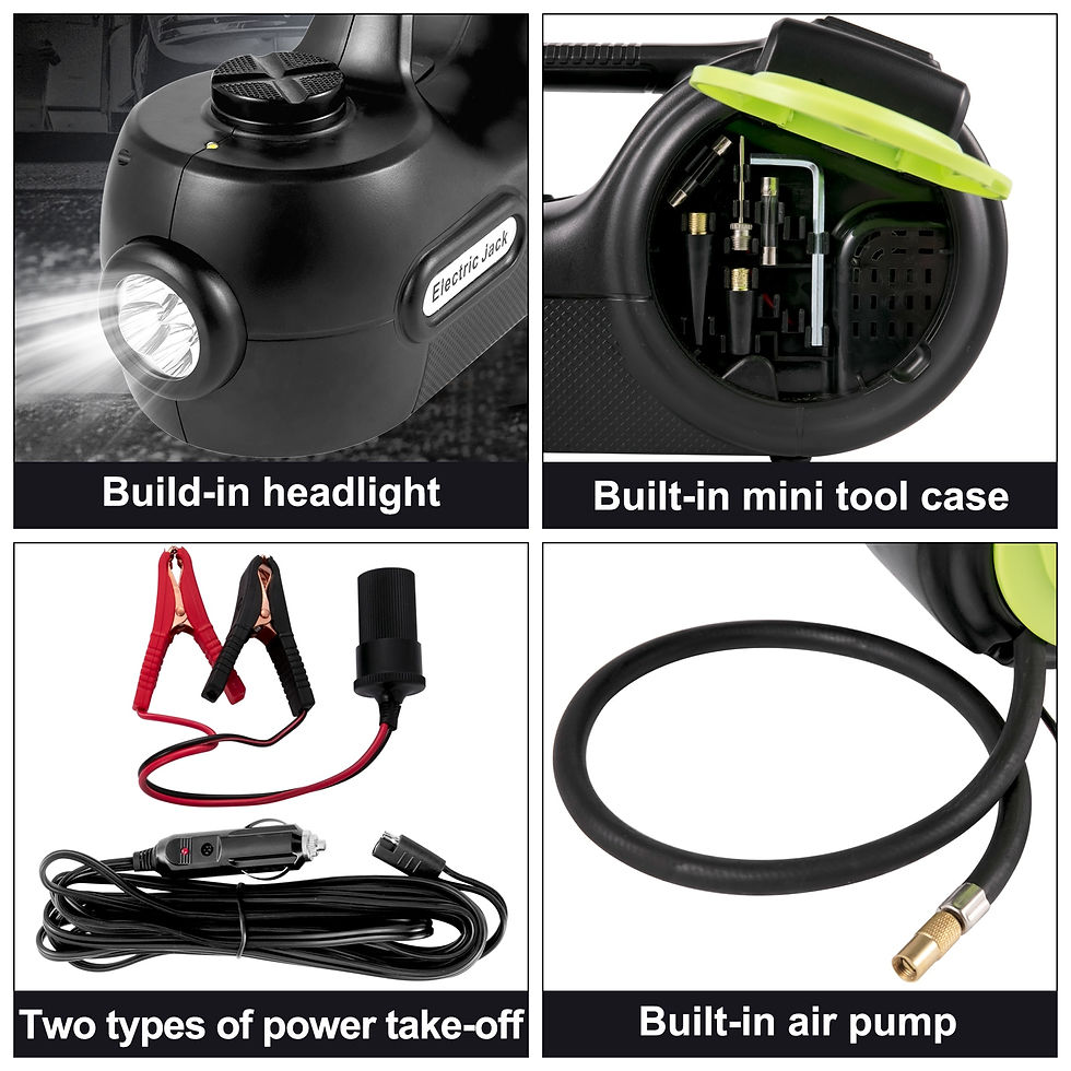 الصورة المصغرة: VEVOR 5 Ton 12V Electric Car Jack Kit + Impact Wrench LED Light Portable Hydrau