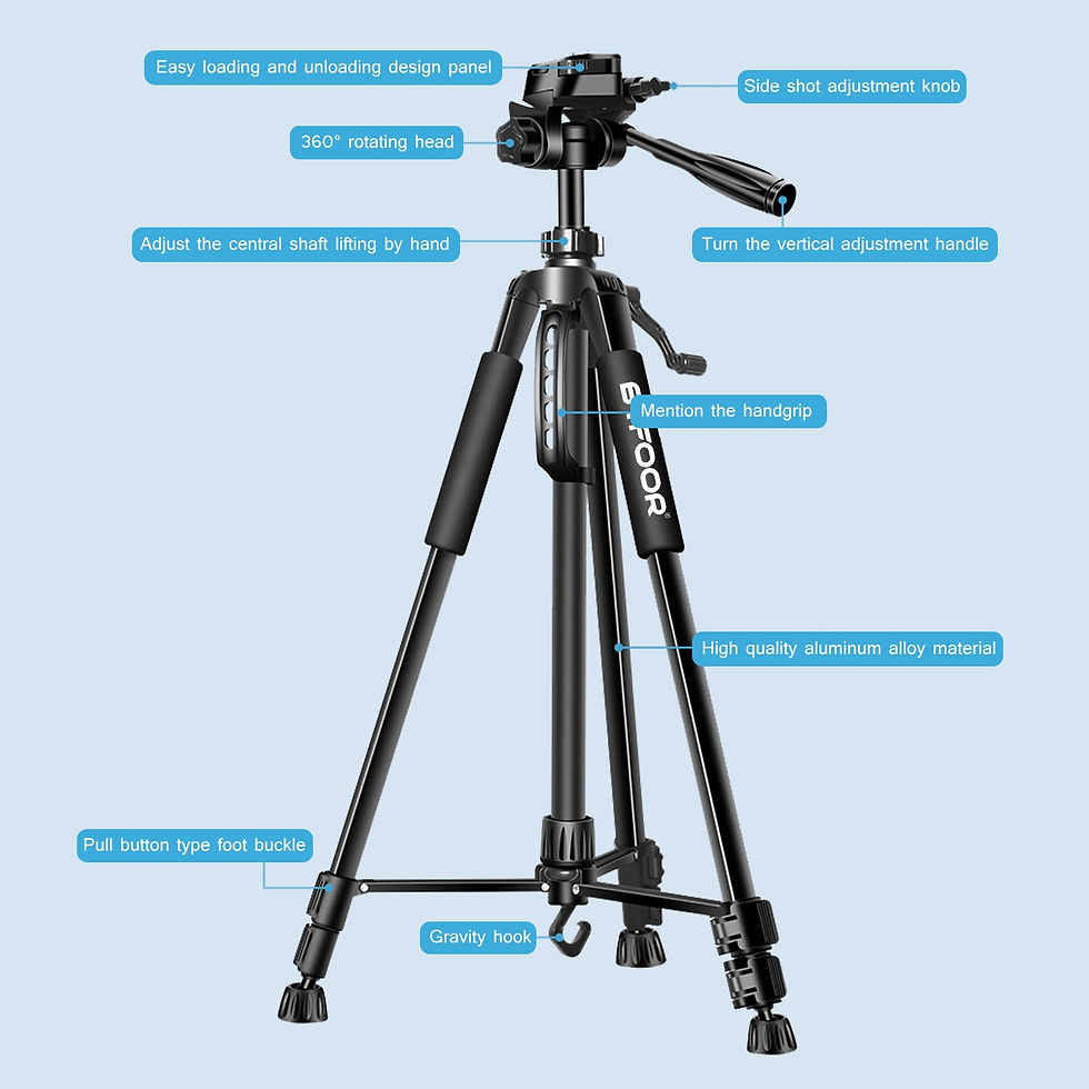 Miniaturbild: 55” 140CM Travel Digital Camera Tripod Professional  Aluminum Tall Phone Stand 