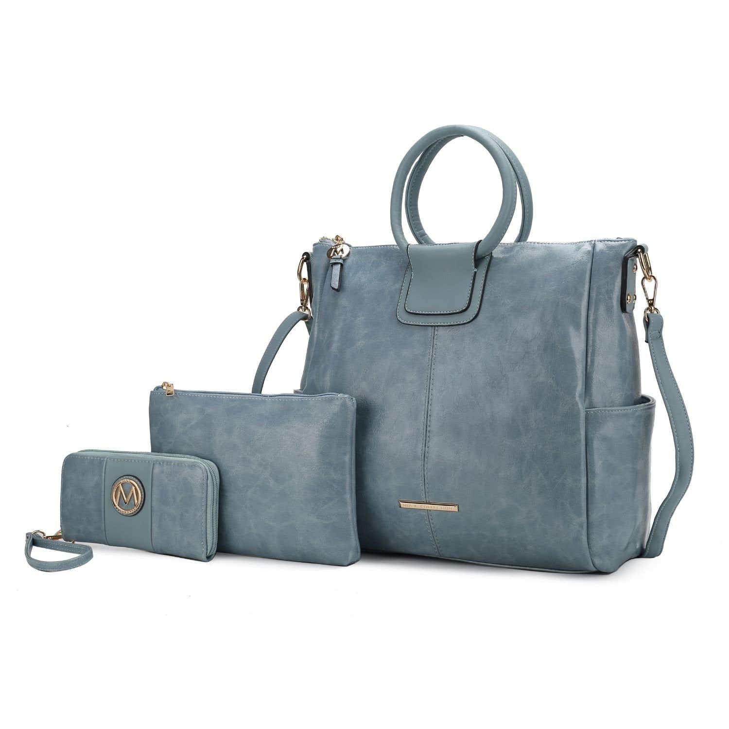 MKF Collection Zori Vegan Leather Women's Tote Bag by Mia K with pouch and wall