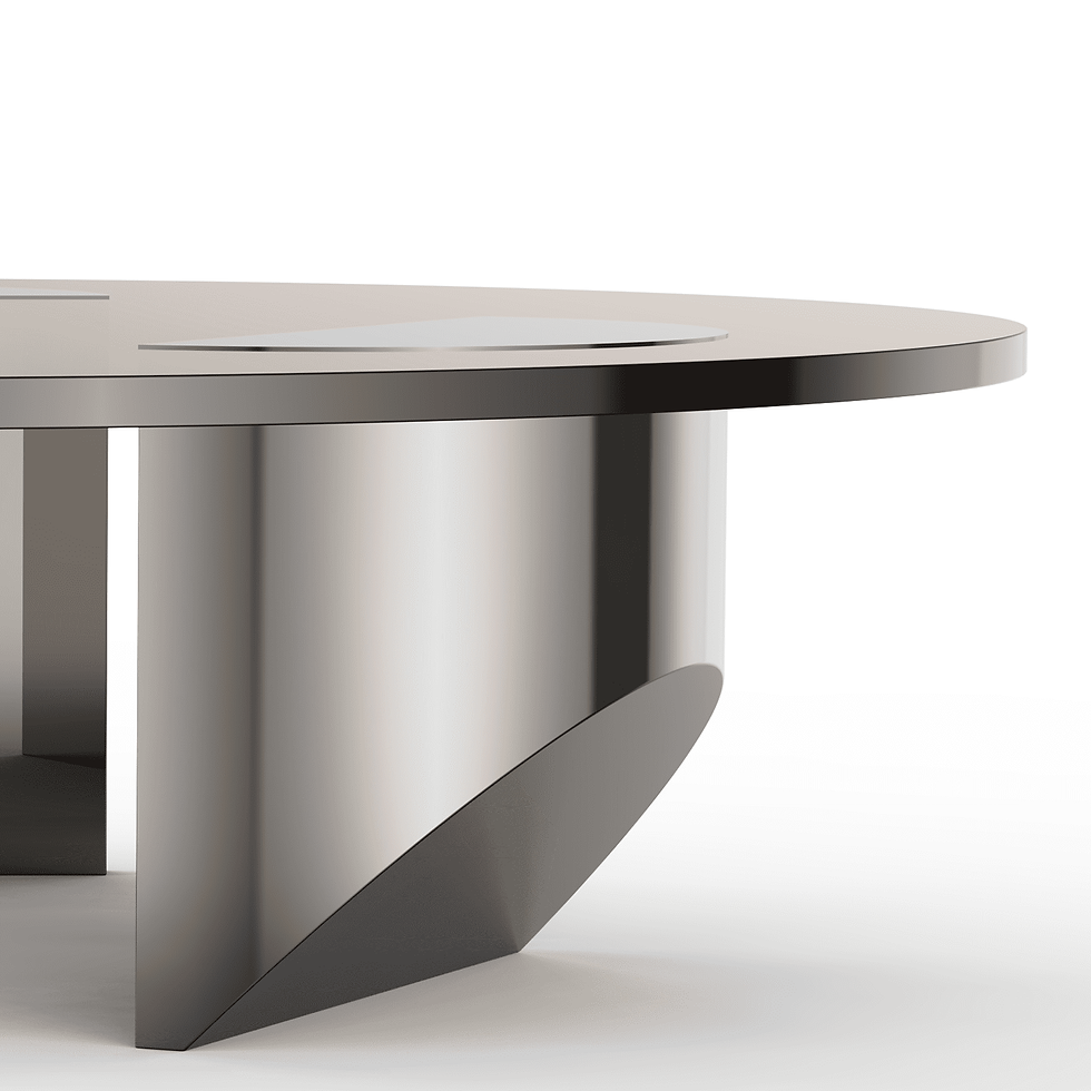Миниатюра: 1inchome Round Glass Coffee Table Wedge Coffee Table, Modern Coffee Table with 