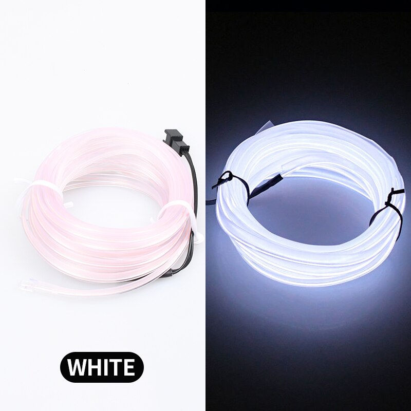 Thumbnail: 5m Car Interior Atmosphere Lighting LED Strip 5V DIY Flexible EL Cold Light Lin