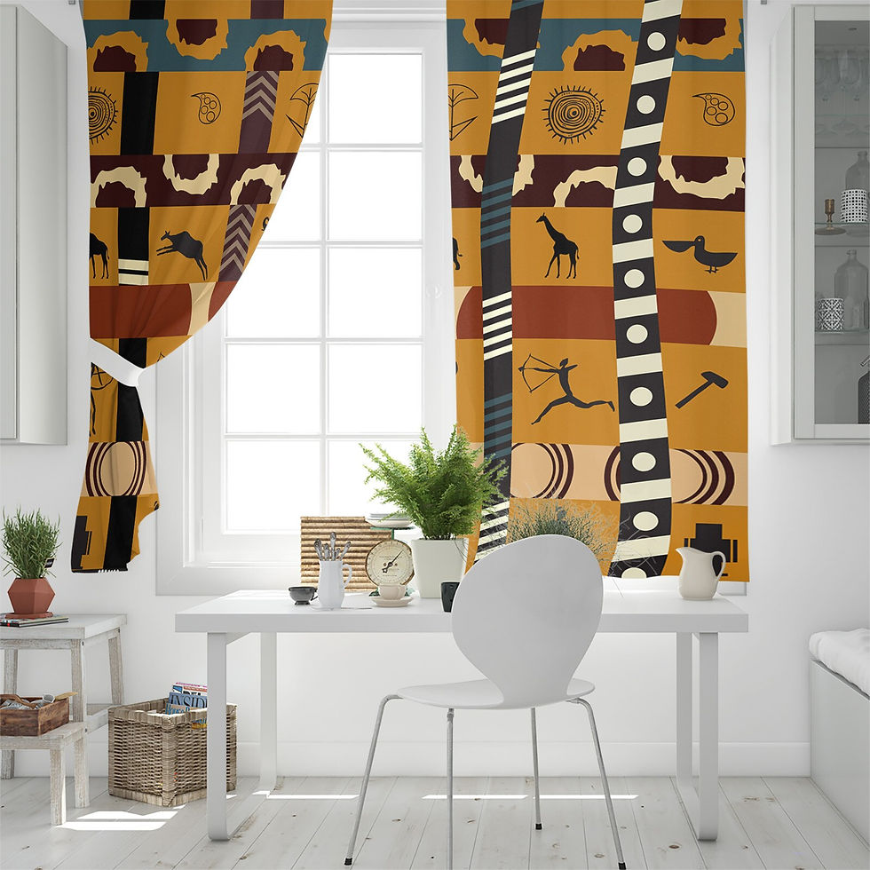 Thumbnail: African Style Window Curtains for Living Room Bedroom Kitchen Modern Curtains H
