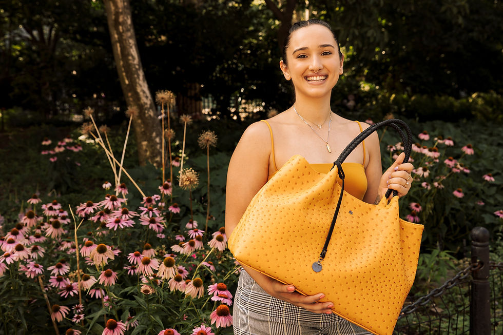 Miniatura: Naomi - Yellow Vegan Leather Tote Bag