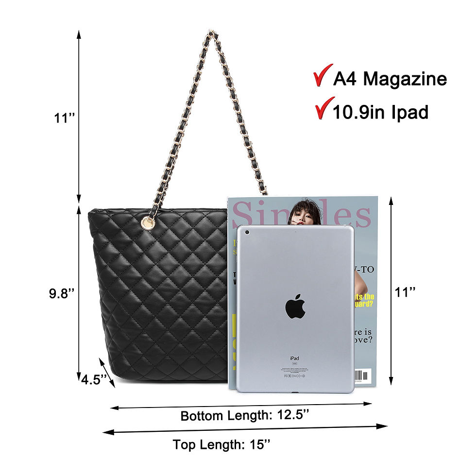 Miniature : Poppy Quilted Women Handbags Purses Leather Tote Bag Satchel Wallet Set 2Pcs Ch