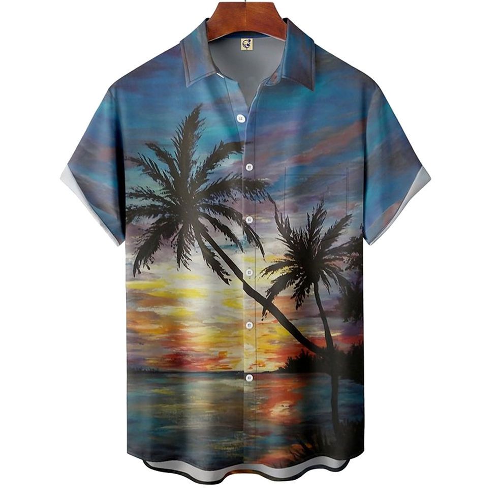 Thumbnail: 2023 Shirt beach summer outdoor For Men Hawaiian Coconut Tree Print Men's Shirt