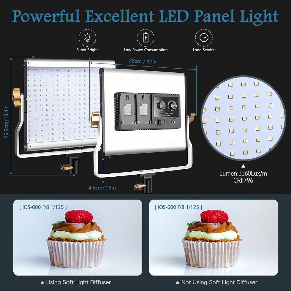 Miniaturbild: SH 20W Powerful Excellent LED Panel Light Two-color LCD Screen 1-100% Stepless 