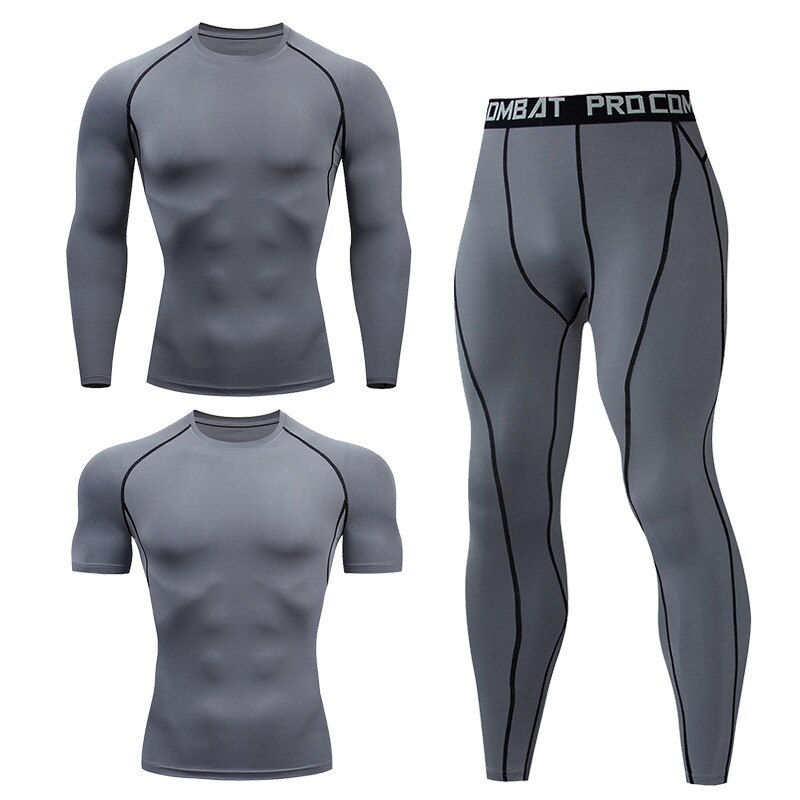 Thumbnail: Men's Compression Running Set Football Basketball Cycling Fitness Sport Wear Ki