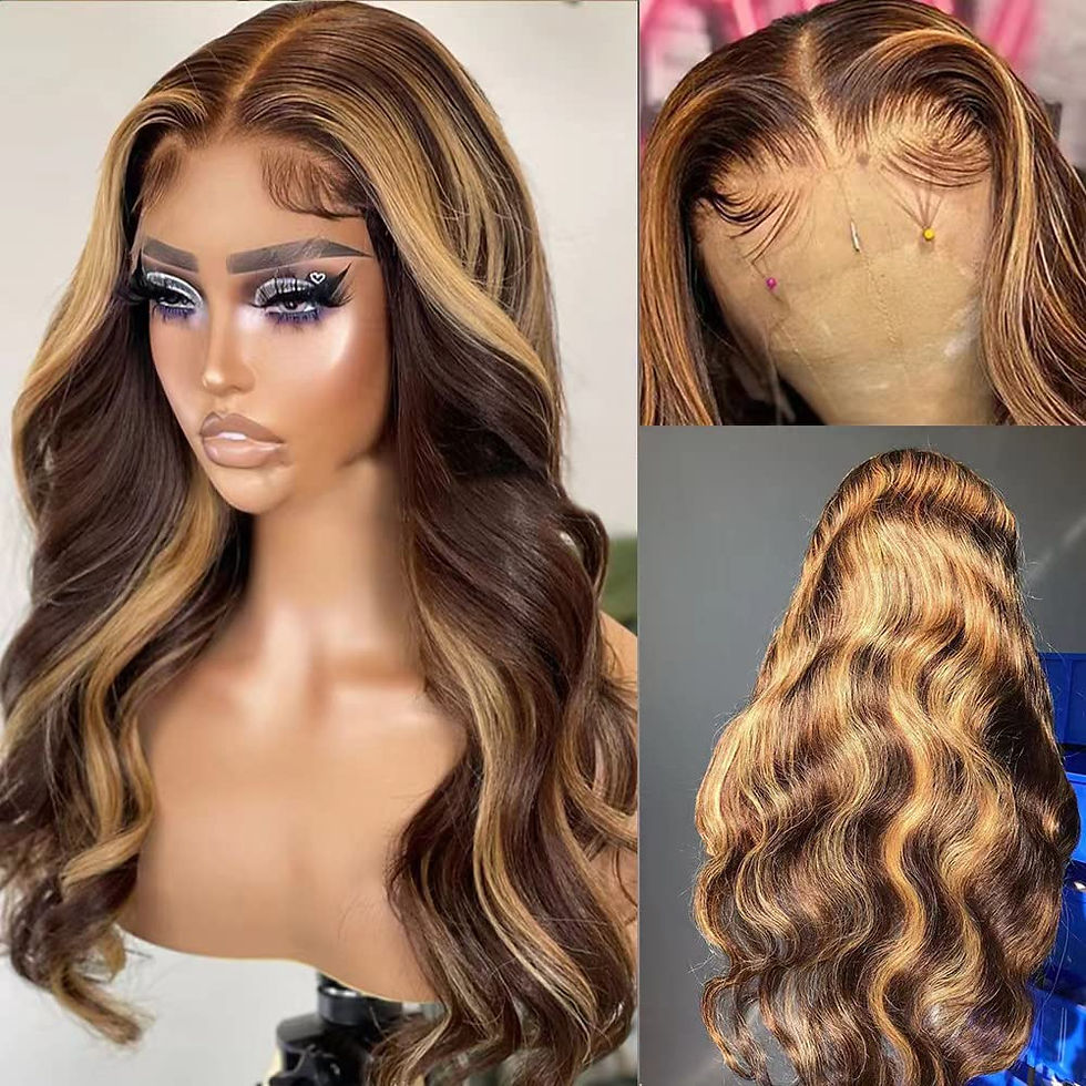 Miniatura: Highlight Ombre Lace Front Wigs Human Hair Pre Plucked with Baby Hair 13x4 Body