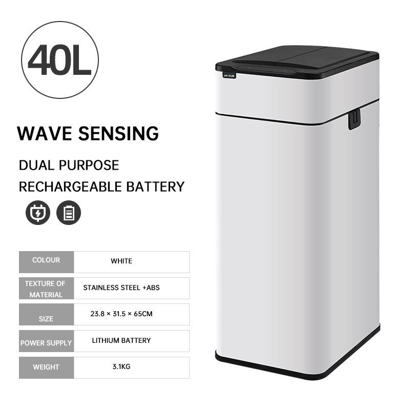 Thumbnail: Top Intelligent Induction Trash Can Home With Lid Toilet Kitchen Smart Trash Bi