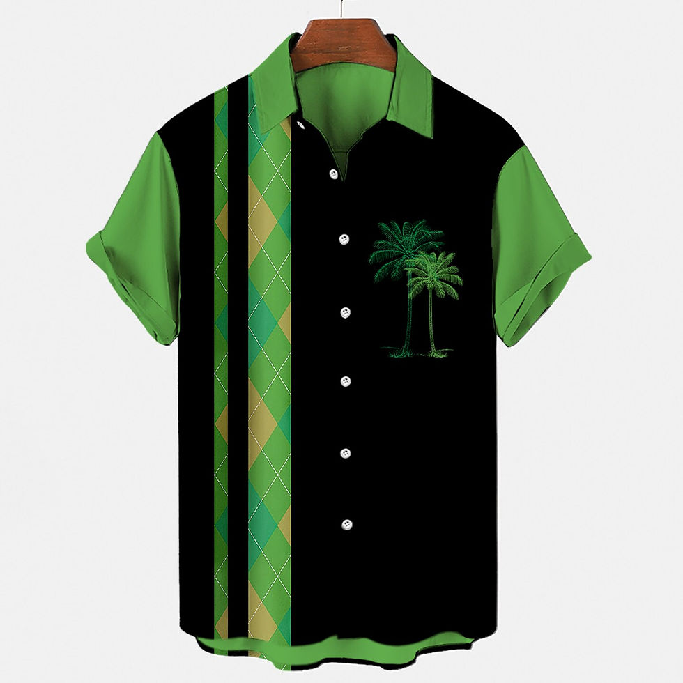 Thumbnail: Shirts For Men Hawaiian Shirt Men's Beach Summer Outdoor Vintage Yellow Striped