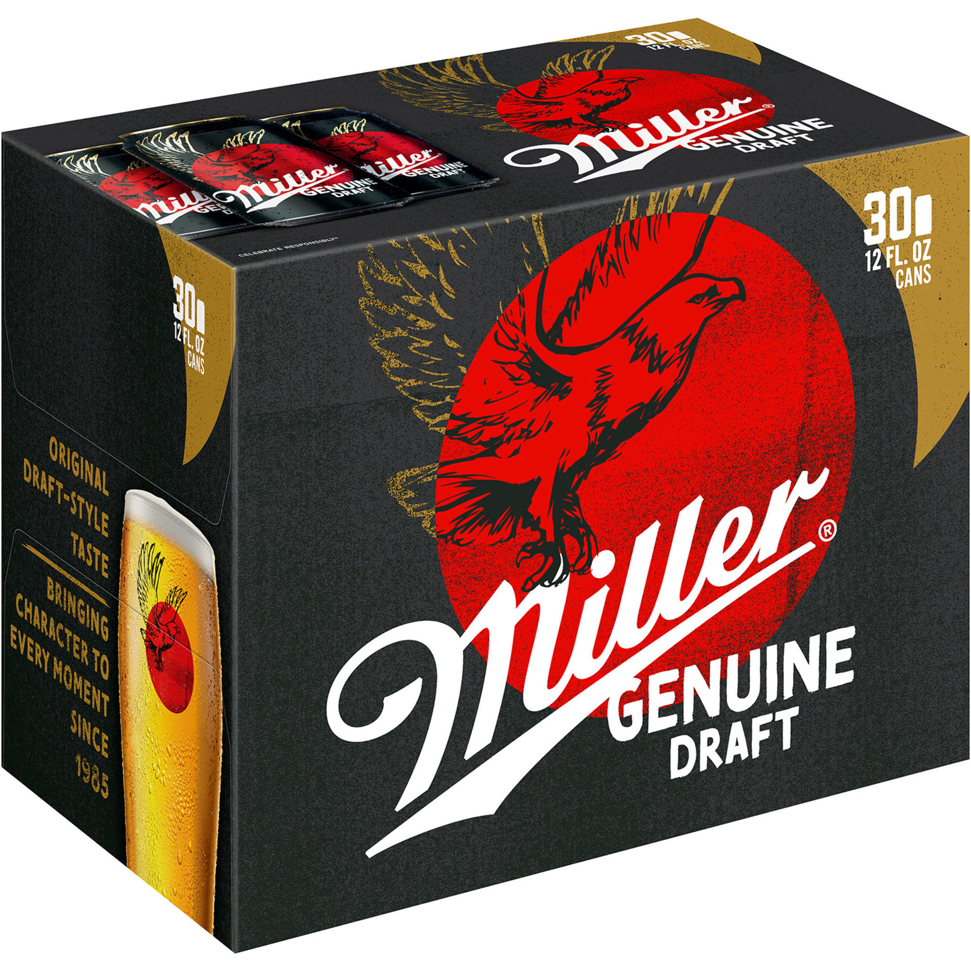 Miller Genuine Draft Lager Beer, 30 Pack, 12 fl oz Cans, 4.7% ABV