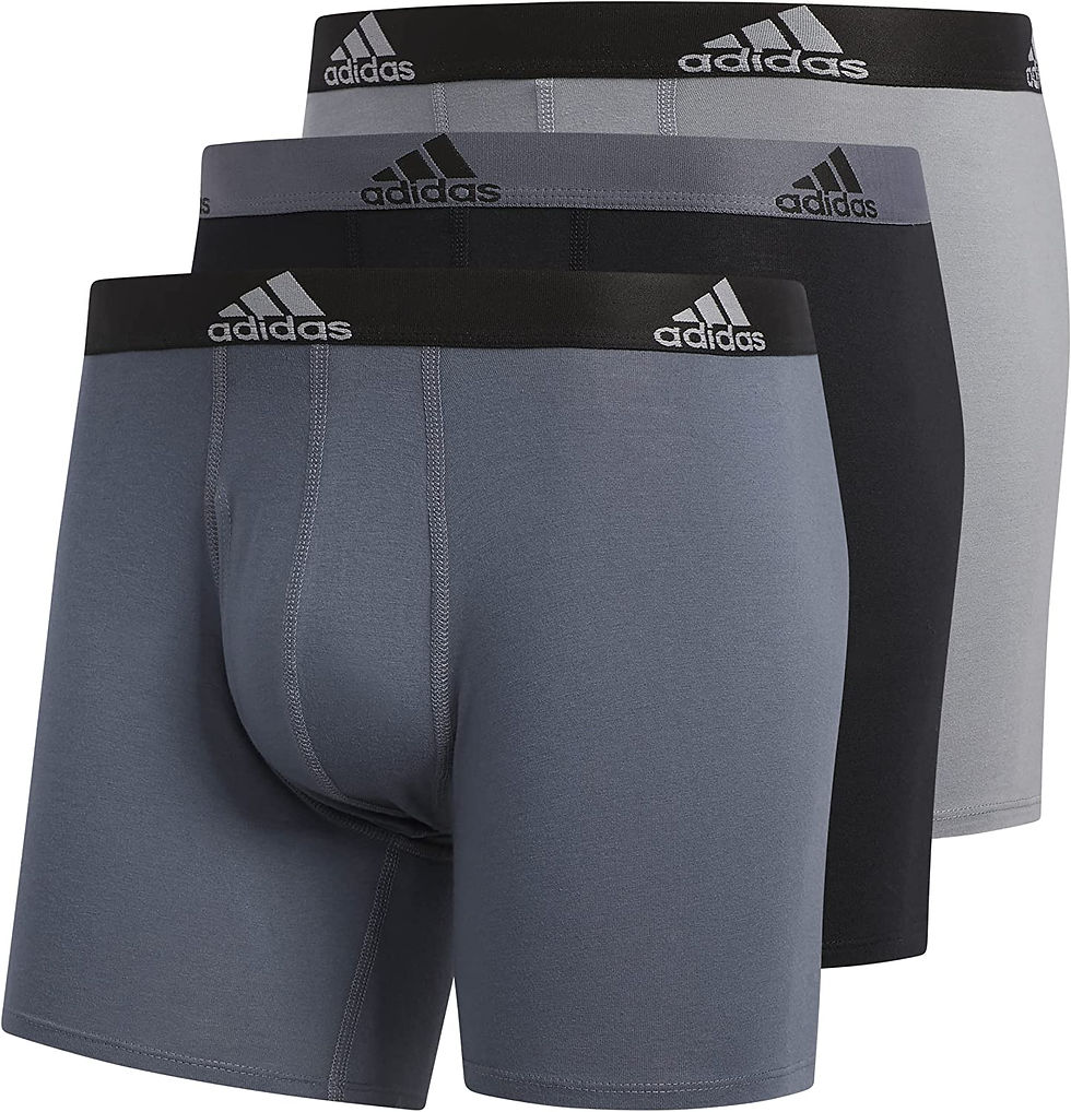 Thumbnail: adidas Mens Stretch Cotton Boxer Brief Underwear (3-Pack)