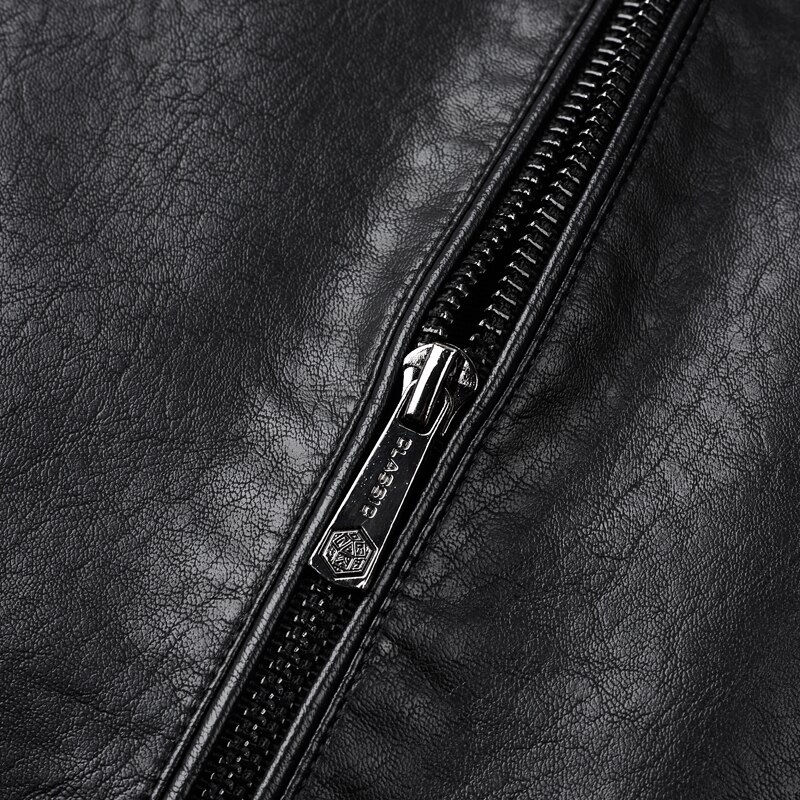 Miniature : New Wintersweet Men's Baseball Collar Leather Coat Spring and Autumn High-End M