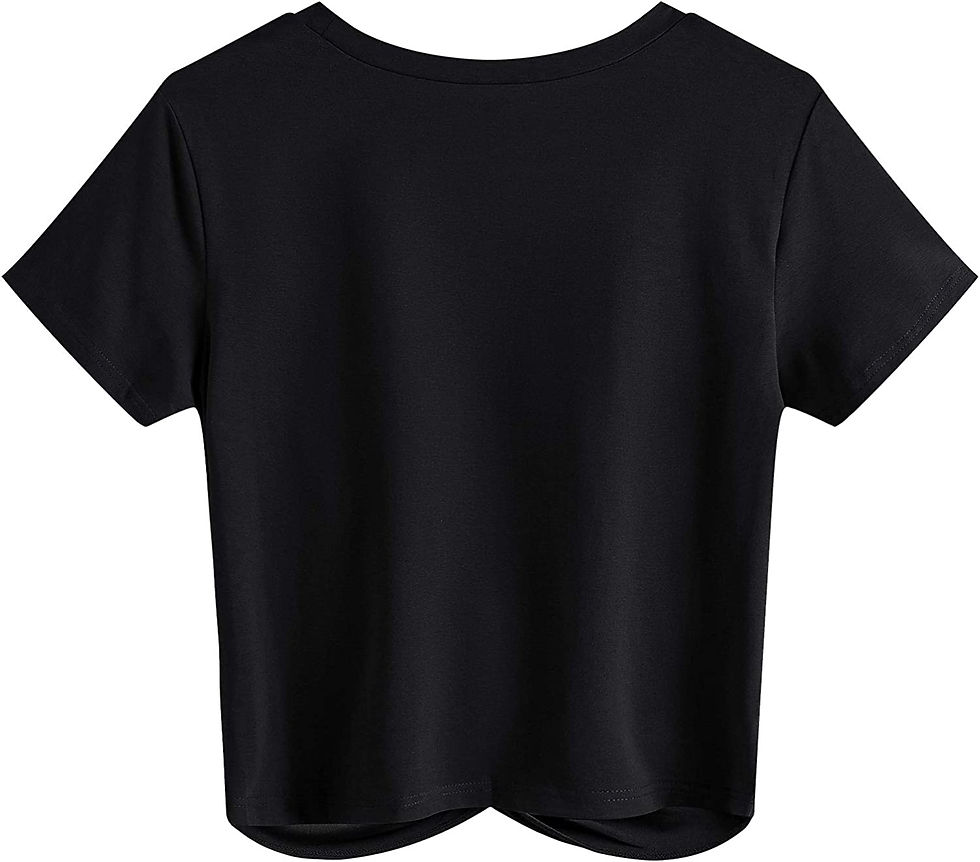 Thumbnail: JINKESI Women's Summer Causal Short Sleeve Blouse Round Neck Crop Tops Twist Fr