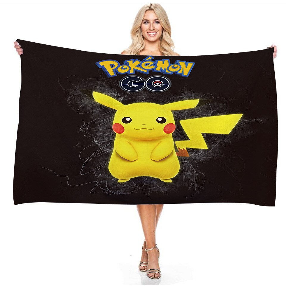 Thumbnail: Pokemon New Pikachu Raichu Children's Cartoon Bath Towel Beach Towel Couple Bat
