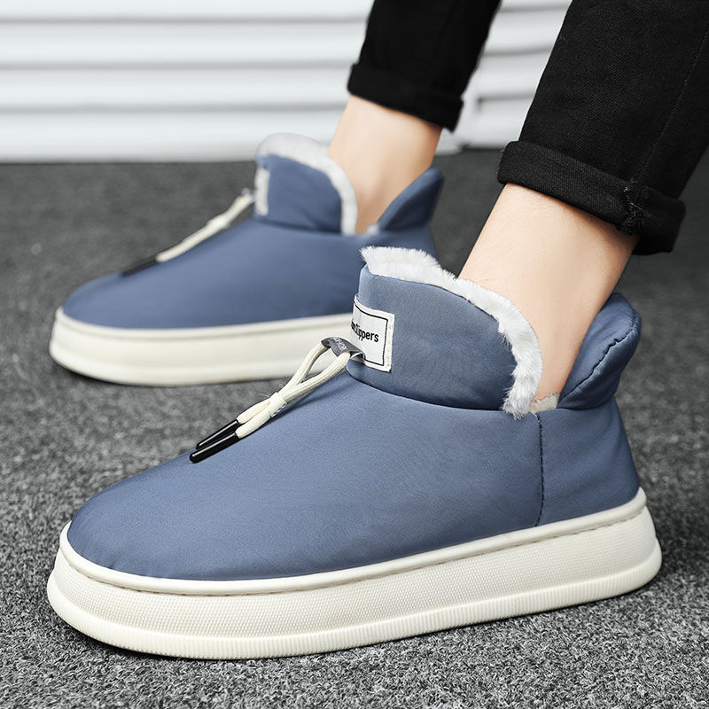 Miniaturbild: Winter Men Snow Boots Warm Plush Ankle Boots Outdoor Home Cotton Men's Slippers