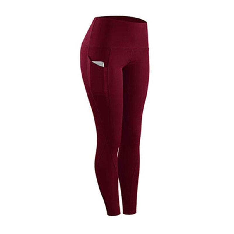 Thumbnail: High Waist Legging Pockets Fitness Bottoms Running Sweatpants for Women Quick-D