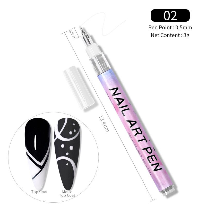Thumbnail: 1Pc Waterproof Nail Art Graffiti Pen Abstract Lines Flower Sketch Drawing Nail 