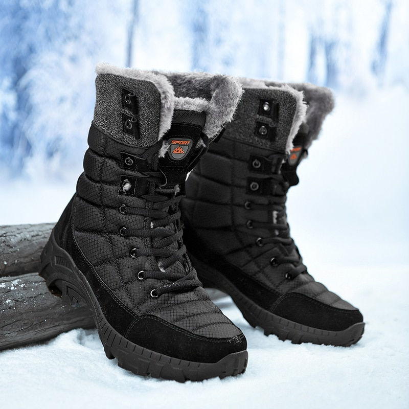Миниатюра: Men Winter Snow Boots Super Warm Men Hiking Boots High Quality Waterproof Leath