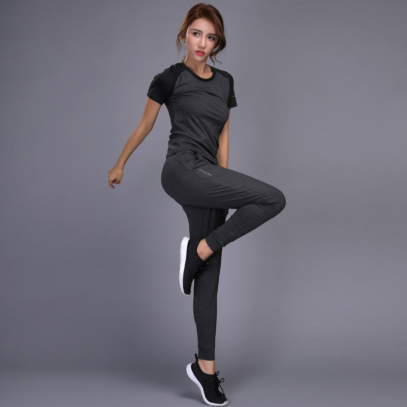 Thumbnail: New Women's Sportswear Yoga Sets Jogging Clothes Gym Workout Fitness Training Y