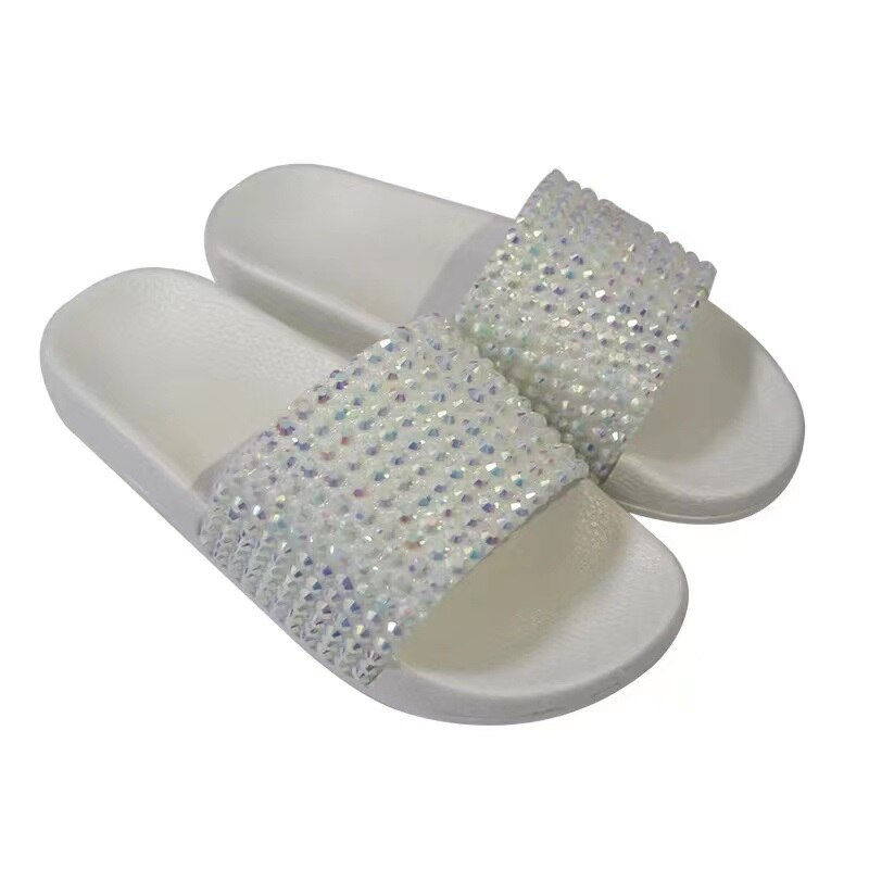 Miniatura: Fashion Women Slippers Shiny Diamonds Pink Slippers Bag Set Matching Blingbing 