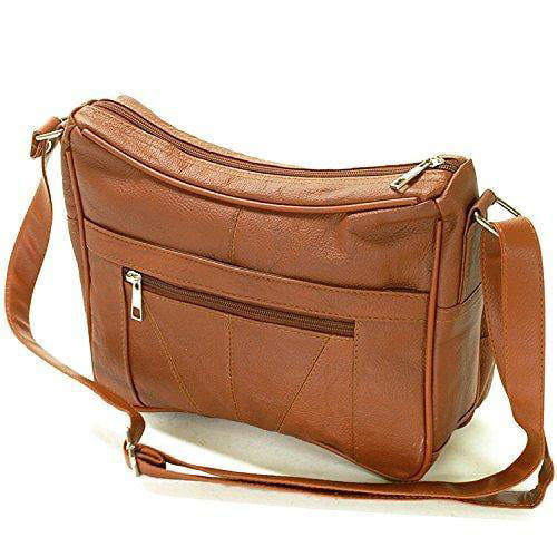 الصورة المصغرة: Women's Leather Organizer Purse Shoulder Bag Multiple Pockets Cross Body Handbag