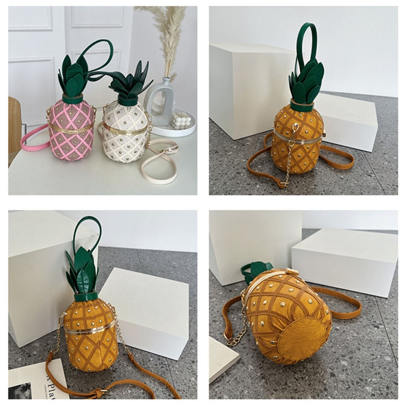 Miniatura: Fashion Mini Pineapple Type Shoulder Crossbody Bag For Women 2022 Luxury Rivet 