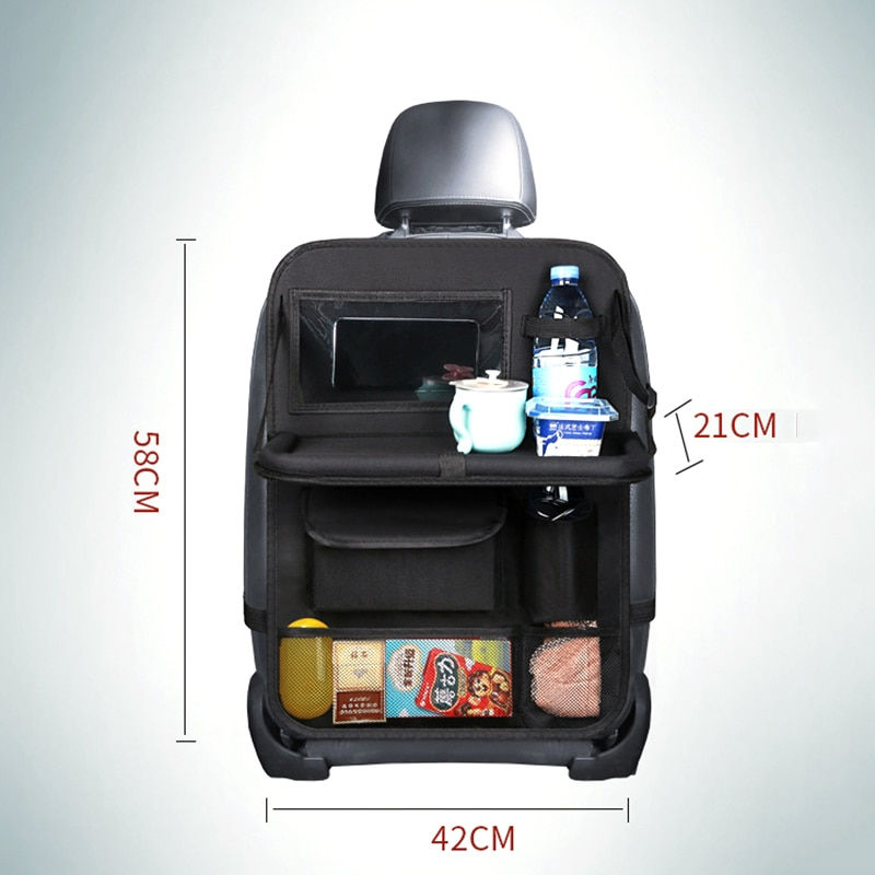 Miniature : Car Accessories Universal Car Seats Organizer with Tray Tablet Holder Multi-Poc