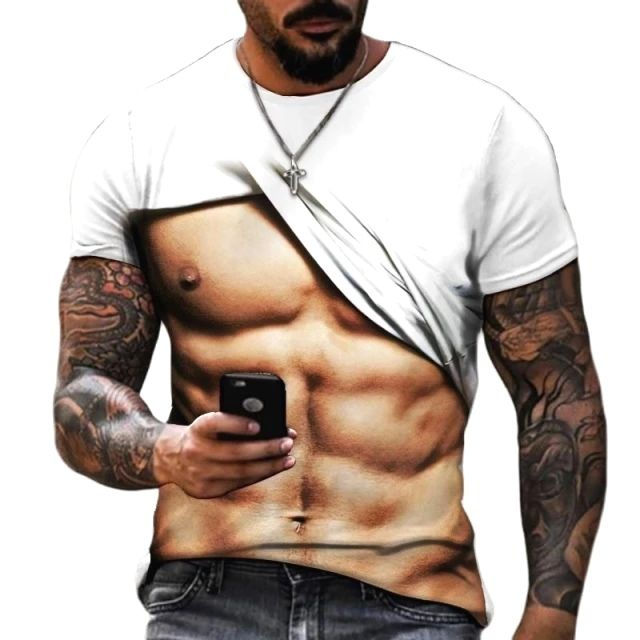 Thumbnail: Europe and America Fashion T Shirts Men Women 3D Animal Print Sexy Muscle Shirt