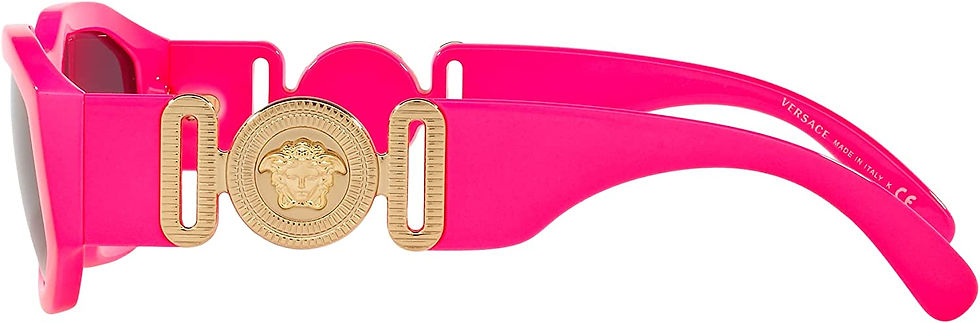 Thumbnail: Versace Unisex Sunglasses Fuxia Fluo Frame, Dark Grey Lenses, 53MM