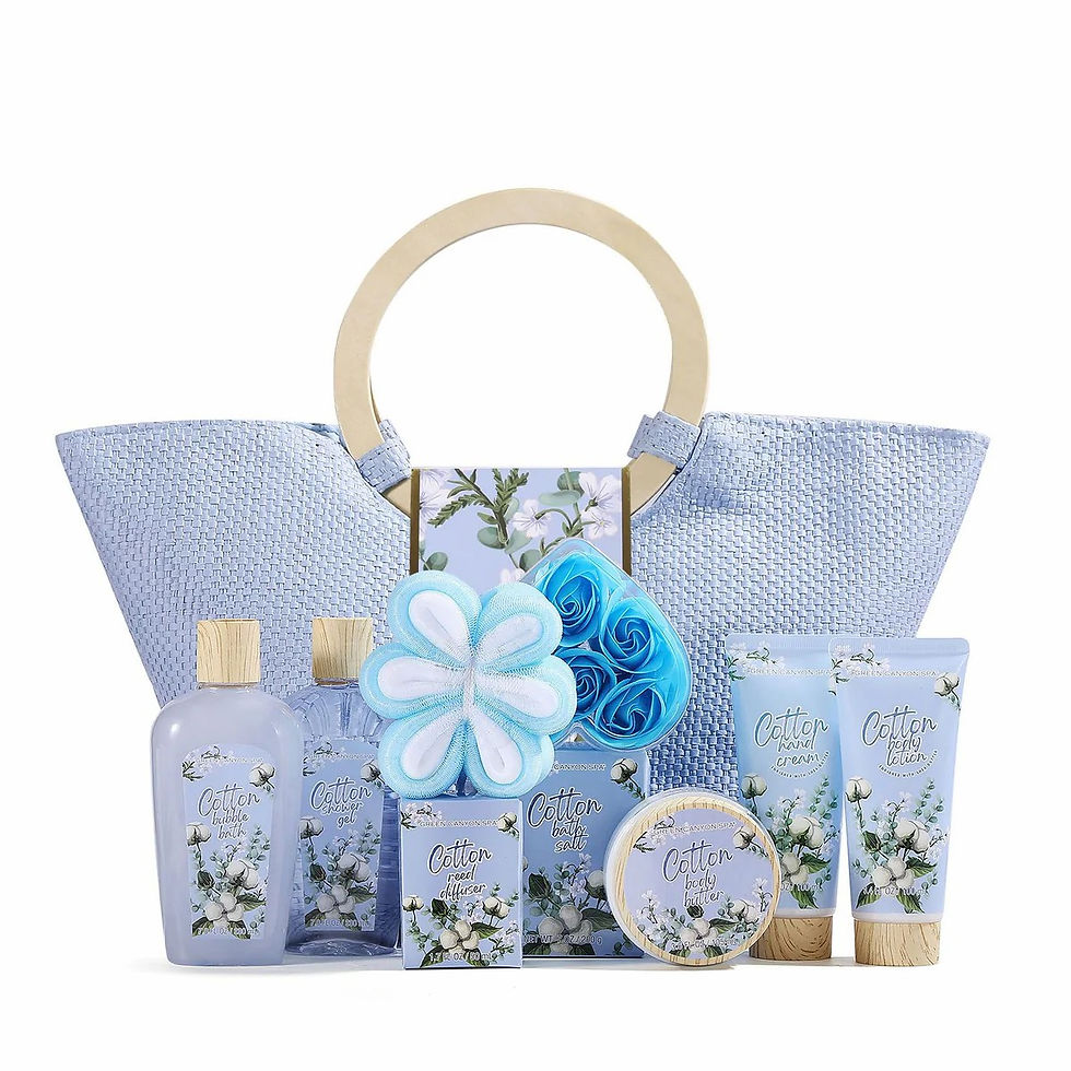 Thumbnail: Spa Gift Baskets for Women, 10 Pcs Cotton Scent Bath Sets, Holiday Beauty Valen