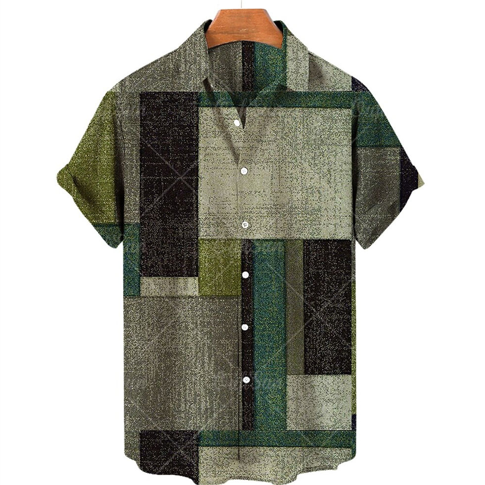 الصورة المصغرة: New 3d Men's Hawaiian Shirt Male 5xl Breathable Summer Patchwork Vintage T-Shir