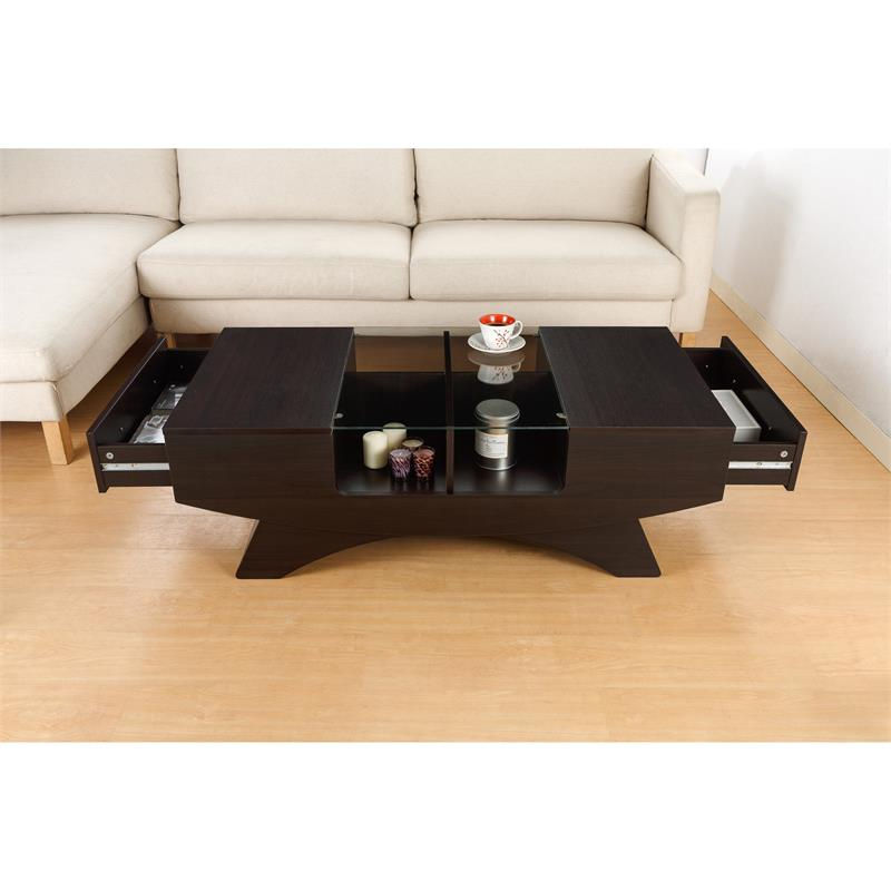 Miniaturbild: Furniture of America Mitch Modern Wood Storage Coffee Table in Espresso
