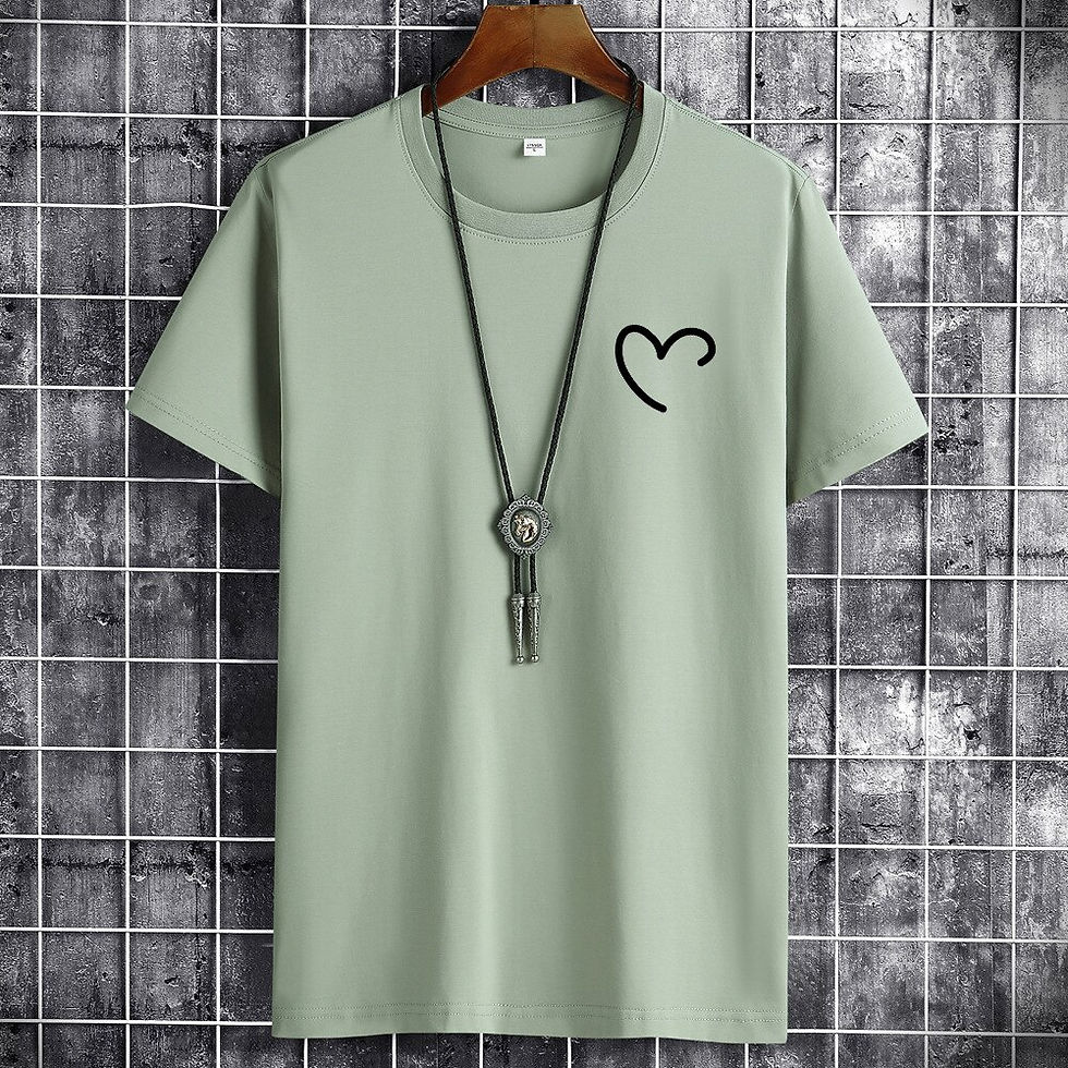 Thumbnail: JFUNCY Oversize Summer Men's Cotton Tee Shirts Men Casual T-shirt Simple Love H