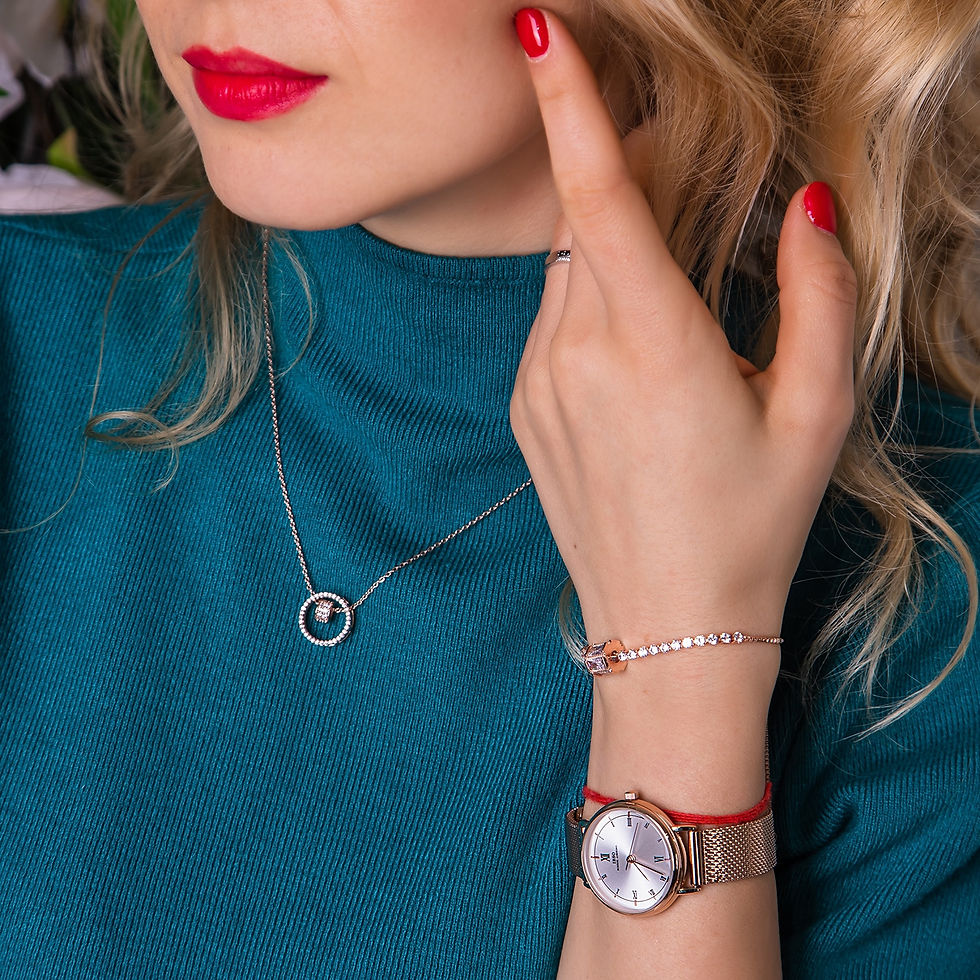 Thumbnail: Women's Quartz Watch Set Crystal Bracelet Necklace Watch Sets Female Jewelry Se