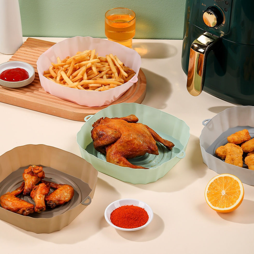 Thumbnail: Silicone Air Fryers Oven Baking Tray Round Replacement Grill Pan Airfryer Acces
