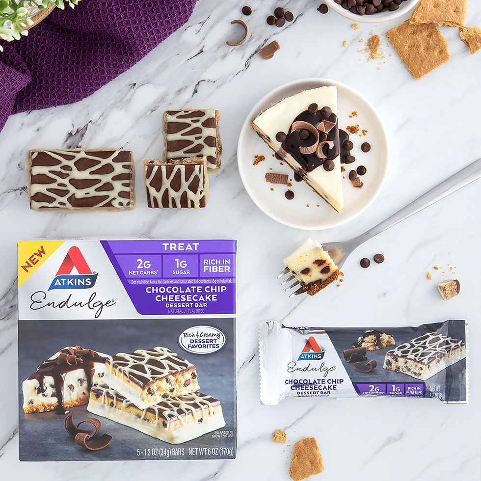 Miniature : Atkins Endulge Dessert Bar, Keto Friendly, Chocolate Chip Cheesecake, 5 Count