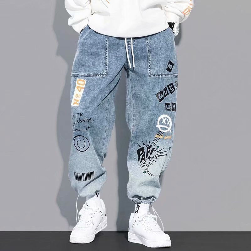 Thumbnail: Streetwear Hip Hop Cargo Pants Men's Jeans Elastic Pants Joggers Pants Winter
