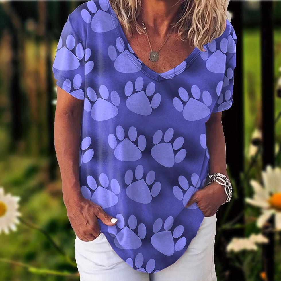 الصورة المصغرة: T Shirt For Women Print Cat Girls T-shirt Fashion Summer Short Sleeve V-neck Ca