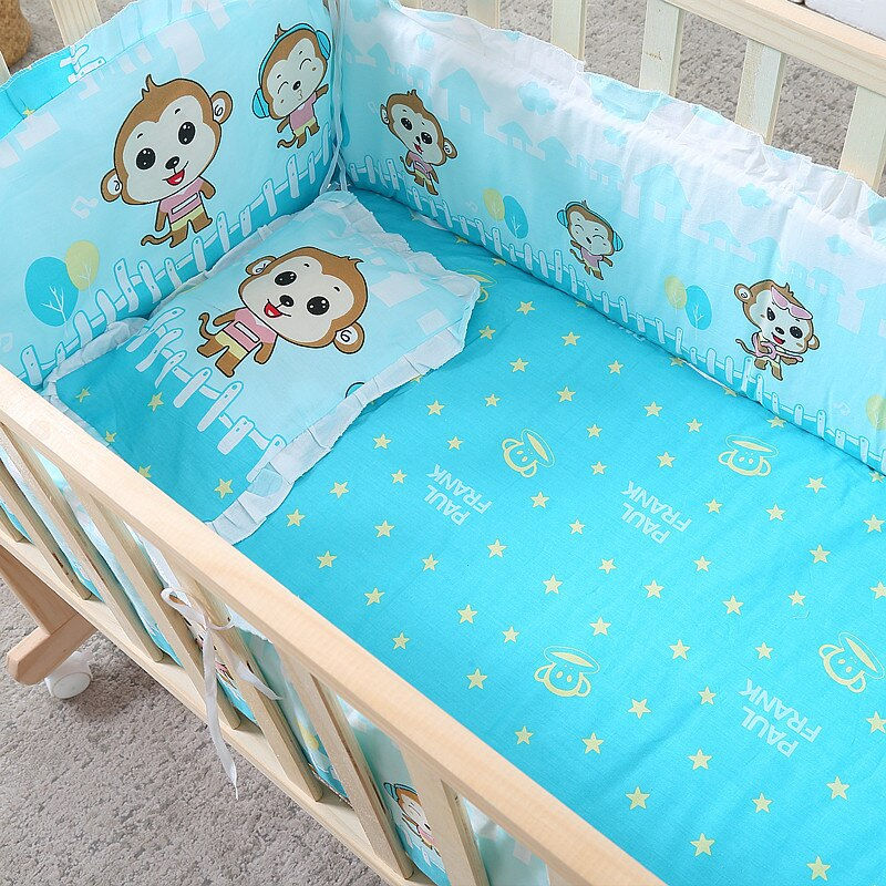 Thumbnail: 5pcs Baby Bedding Set Newborn Pure Cotton Bed Circumference Mattress Pillow Kit